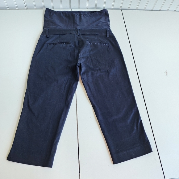 H&M Mama Maternity Black Dressy Capri Cropped Pants Super Cute Cotton Blend Sz 8 - Picture 9 of 10
